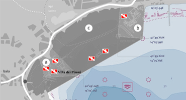 Posizione della Villa dei Pisoni nel Parco Archeologico Posizione della Villa dei Pisoni nel Parco Archeologico